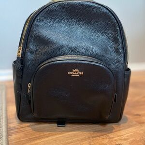 Coach Black Leather Backpack
